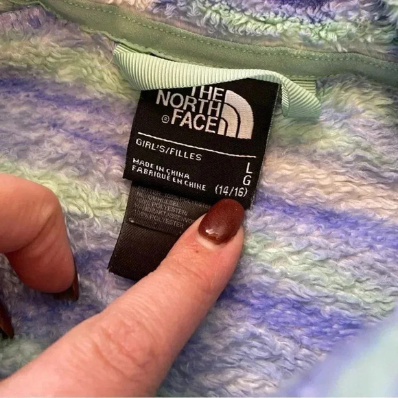 The North Face Osolita Zip Up Fleece Jacket Sweater Grapemist Blue Wavy Stripe:L - Picture 6 of 13